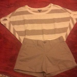 Express glistening gold and tan striped  top. NWOT